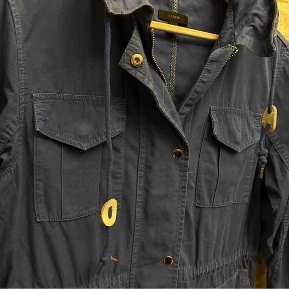 J. Crew blue trench coat women’s size medium - Picture 6 of 7